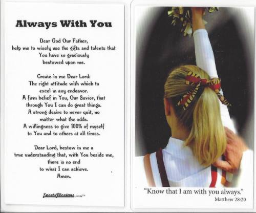 Prayer Card Cheerleading Laminated