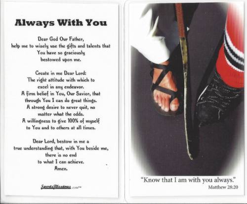 Prayer Card Ice Hockey Laminated