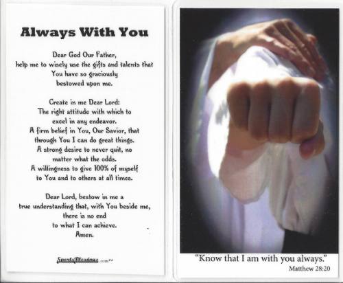 Prayer Card Martial Arts / Karate Laminated