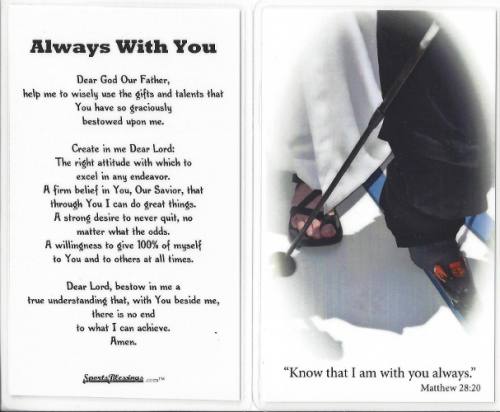 Prayer Card Skiing Laminated